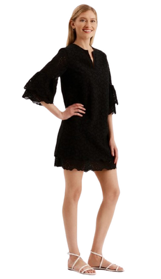 TYLER BOE CHRISTA EYELET DRESS BLACK