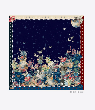 Blue Floral Print Scarf