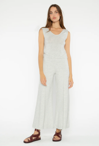 RIPLEY RADER PONTE KNIT WIDE LEG PANT: CROPPED HEATHER GREY