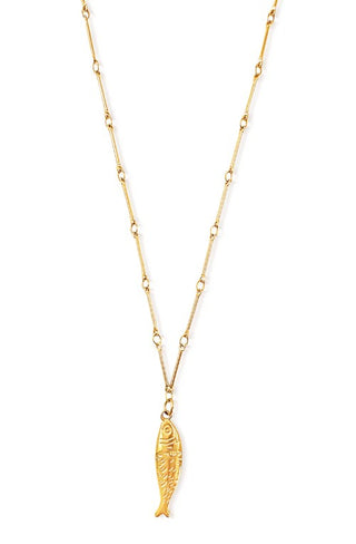 ELLIE VAIL ADONI FISH PENDANT NECKLACE, GOLD