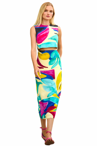 Lynne Skirt in Stroke of Spring