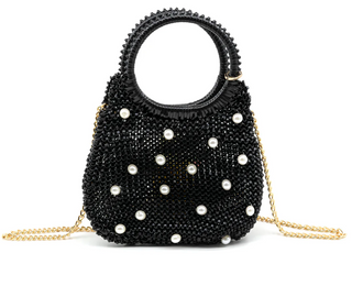 BC BAGS EVENING BAG, Black/Pearl