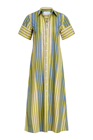 Gibbons Dress in Chartreuse Stripes
