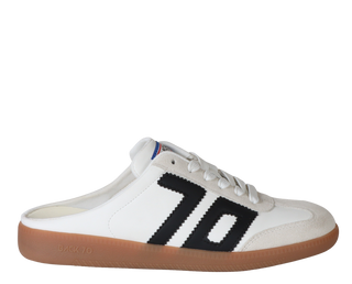 Easter Backless Sneaker in White and Black