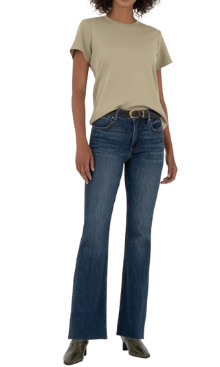 Kut Stella High Rise FAB AB Flare W/Raw Hem, Intriguing