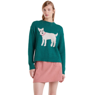 Jacquard knit Sweater with Schnauzer Print