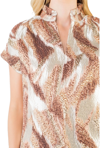 Rose Gold Metallic Holiday Top