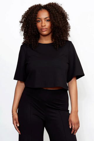 Ponte Knit Short Sleeve Top
