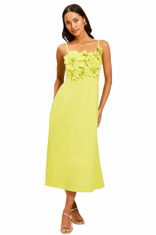 Esperanza Midi Dress in Citrus Green