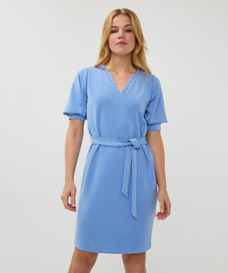 ESQUALO DRESS EMBELLISHMENT MODAL BLUE