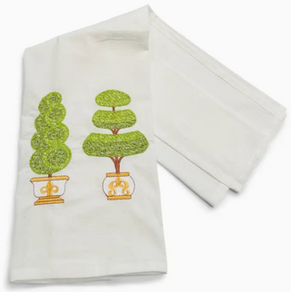 Tea Towel - Pair of English Topiaries