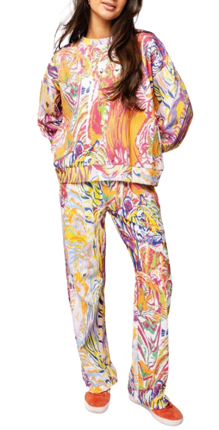 Queen of Sparkles Rainbow Multi Abstract Tiger Sweatshirt