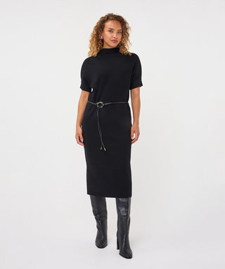 Esqualo Long Dress Knit, Black