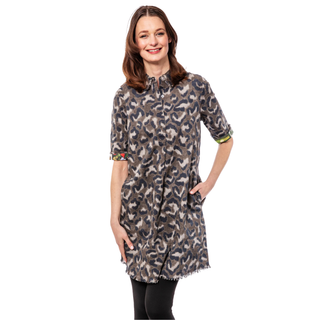 Chatham Dress in Camo Leopard
