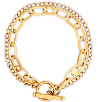 ARDEN DOUBLE CHAIN TOGGLE BRACELET