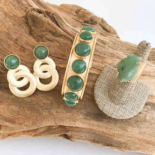 The Gemma Solid Gemstone Cuff