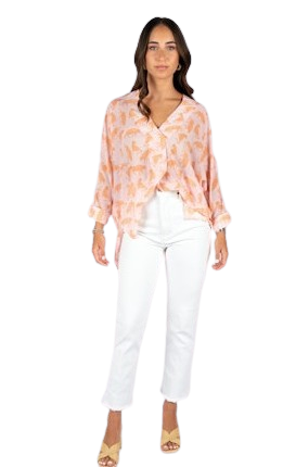 SINCERELY OURS SABINE L/S TOP, TIGER DAISY